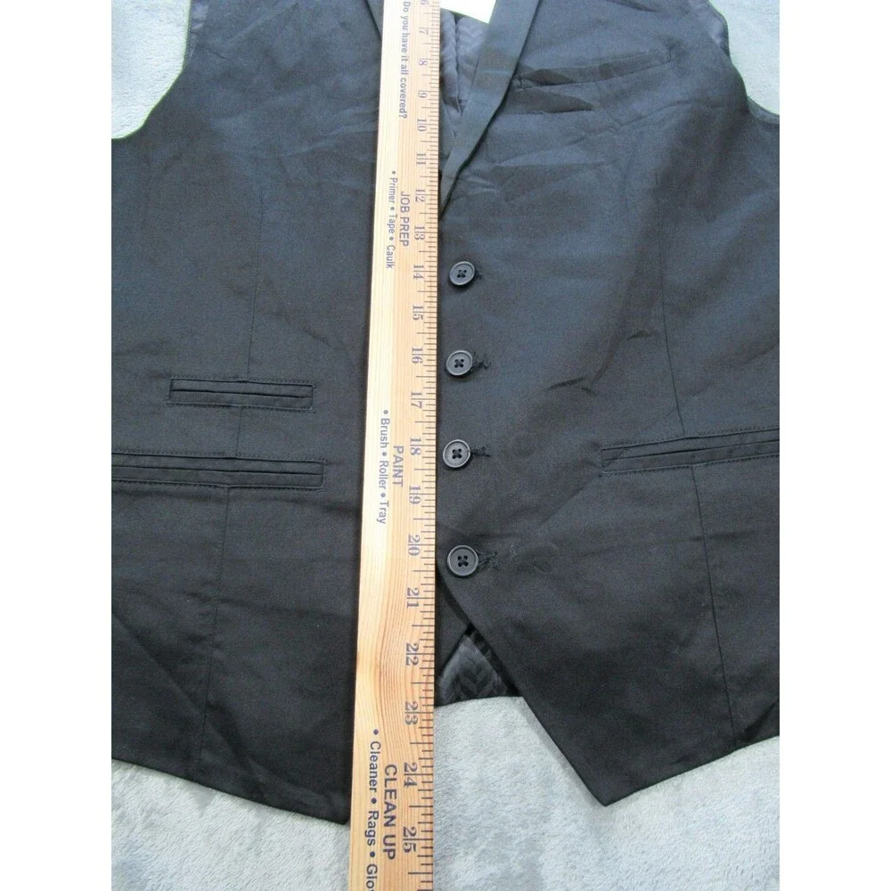 G By Guess Chromatic Suit Vest Men's Medium Black with Pockets Cotton